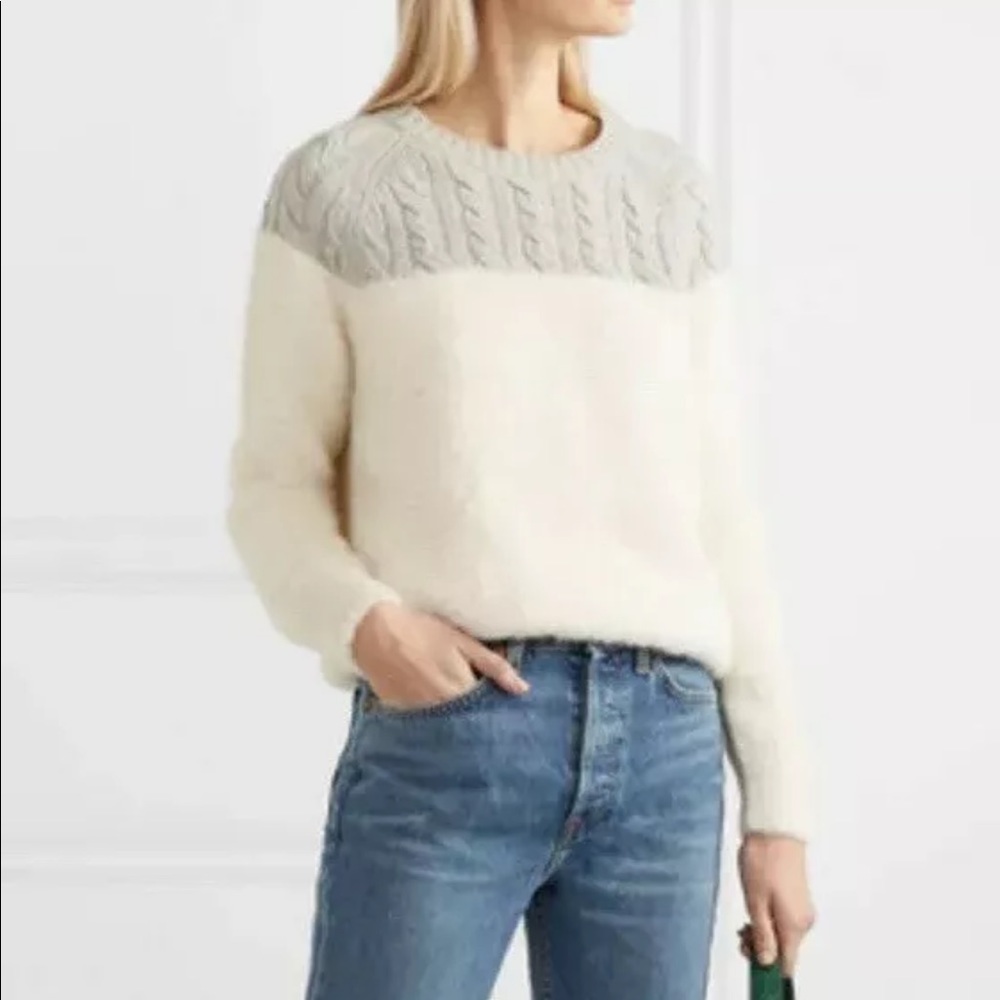 J.crew Allen fuzzy two toned sweater xs